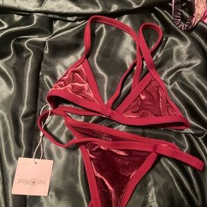 Posh Pua Velvet Bikini Set